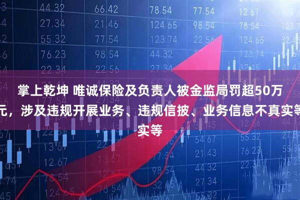 掌上乾坤 唯诚保险及负责人被金监局罚超50万元，涉及违规开展业务、违规信披、业务信息不真实等